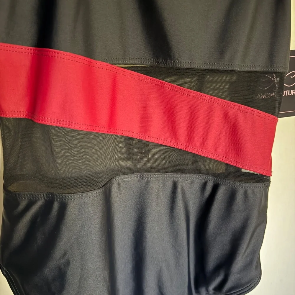 NWT Kandi Kouture Leotard Size Teen TS 3/5‎ Black Red